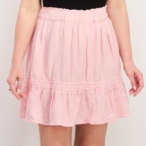 Cotton On Curvy Gauze Pink Smocked Frill Skirt Size 16